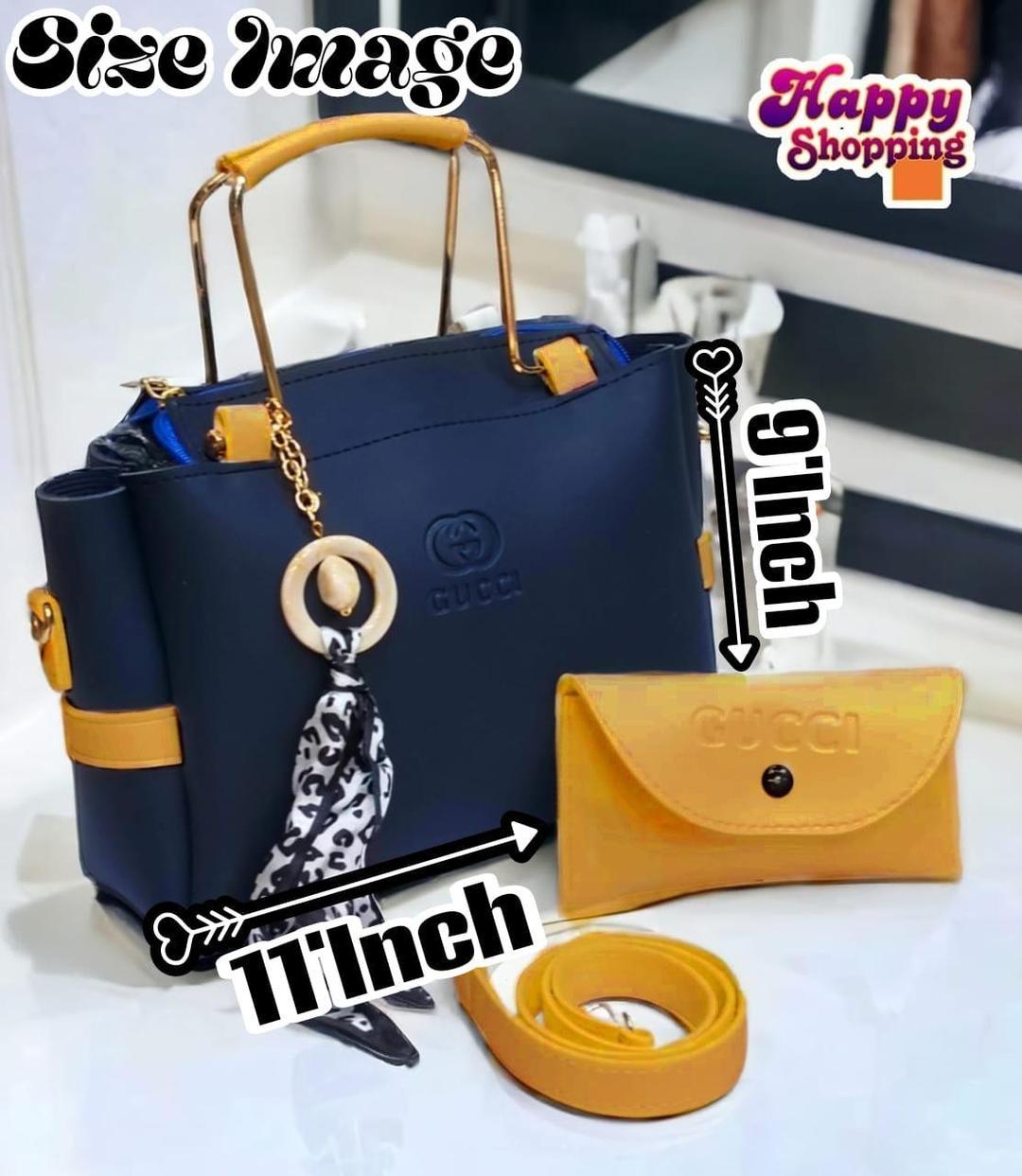 Women's Rexine Hand Bag Set - 2 Pcs - Stylish & Functional