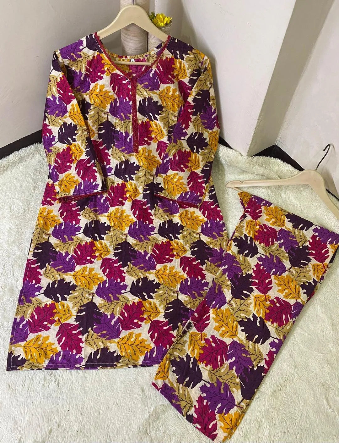 2 Pcs Women's Stitched Lawn Printed Shirt And Trouser