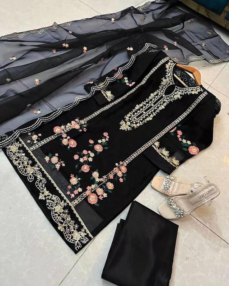Women’s Stitched Organza Embroidered Suit