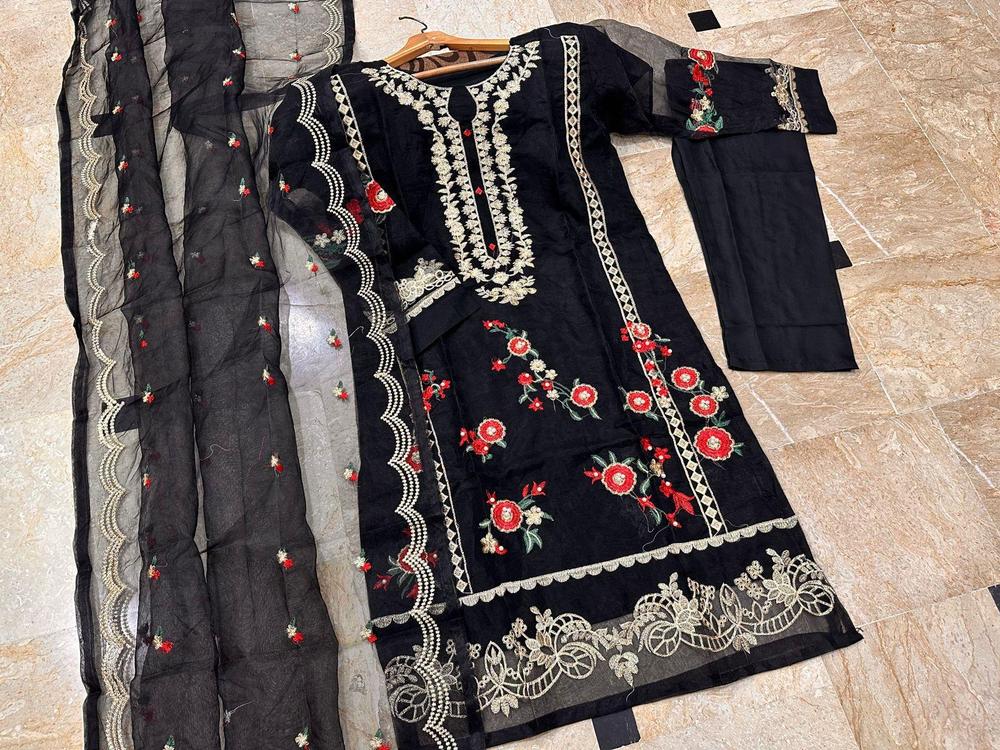 Women’s Stitched Organza Embroidered Suit