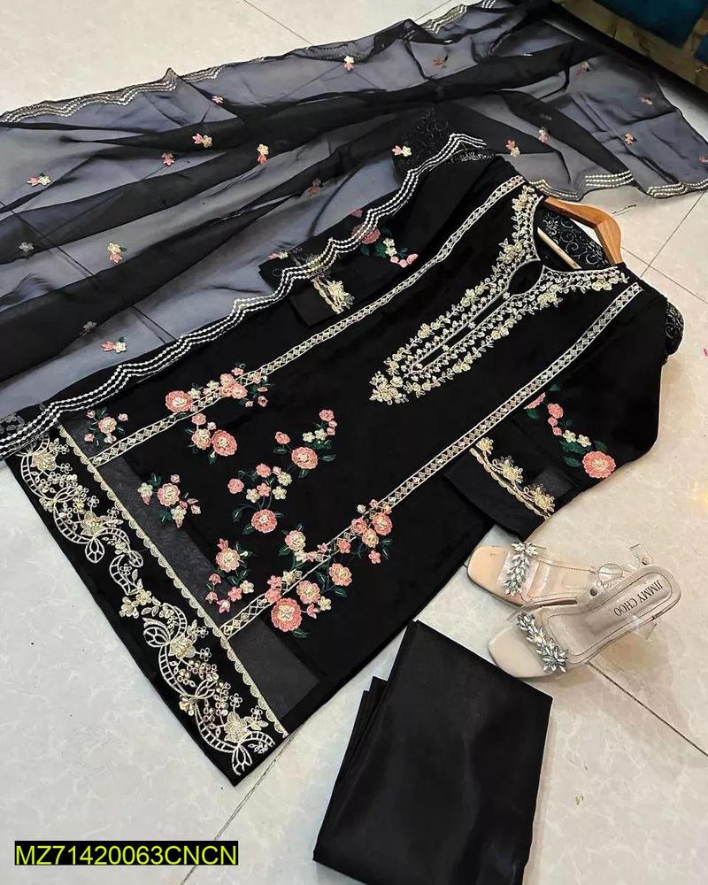 Women’s Stitched Organza Embroidered Suit
